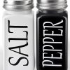 DWTS DANWEITESI Large Glass Salt and Pepper Shakers - Cute Farmhouse Design in Black and White