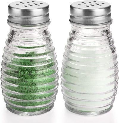Glass Salt and Pepper Shakers Set.Oval Salt Shaker Set: Home & Kitchen