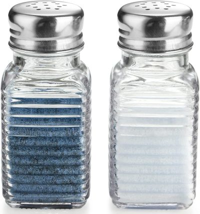 Glass Salt and Pepper Shakers Set.Rectangular Salt Shaker Set: Home & Kitchen