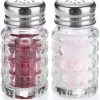 Glass Salt and Pepper Shakers Set.Cylindrical Salt Shaker Set: Home & Kitchen