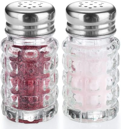 Glass Salt and Pepper Shakers Set.Cylindrical Salt Shaker Set: Home & Kitchen
